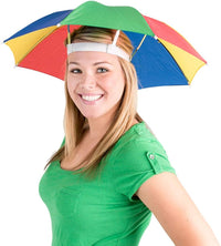 20-Inch Rainbow Umbrella Hats Adjustable Hands-Free Sun Hats – Fun for Kids & Family