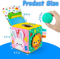 beetoy sensory Montessori busy cube for baby with buckles, zipper and six textured balls - view 4