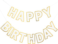 Pre-Strung Happy Birthday Banner - White