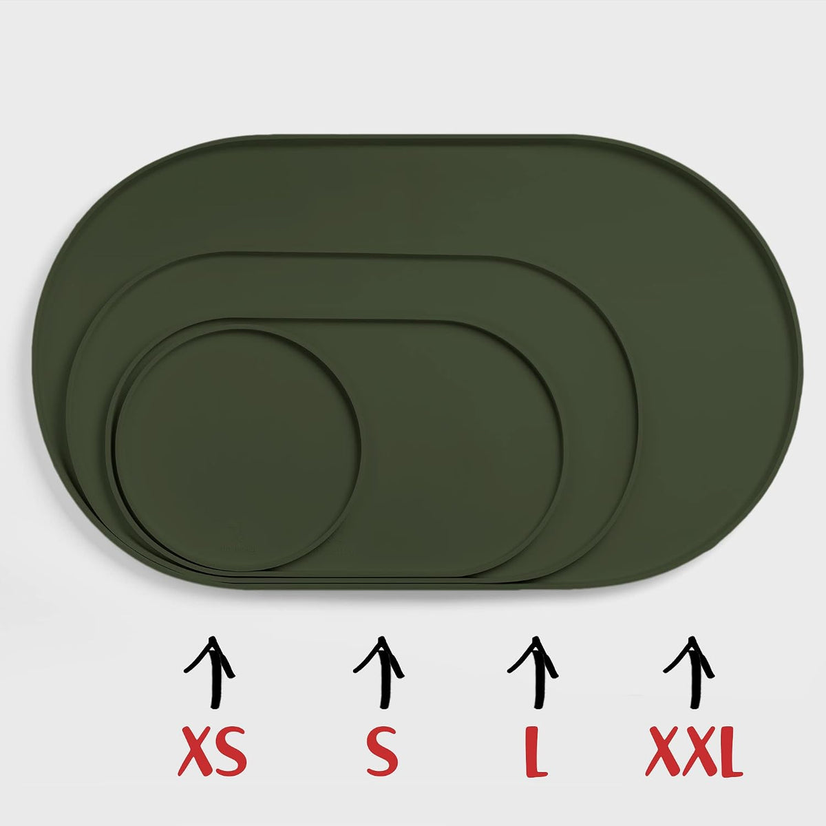 DogBuddy Dog Food Mat, Waterproof Dog Bowl Mat - 32"L x 19"W / Khaki Green - image 3