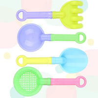 Skylety 8 Pcs Sand Shovels for Kids Beach Toys Plastic Rake Sifter - Cute Style - image 3