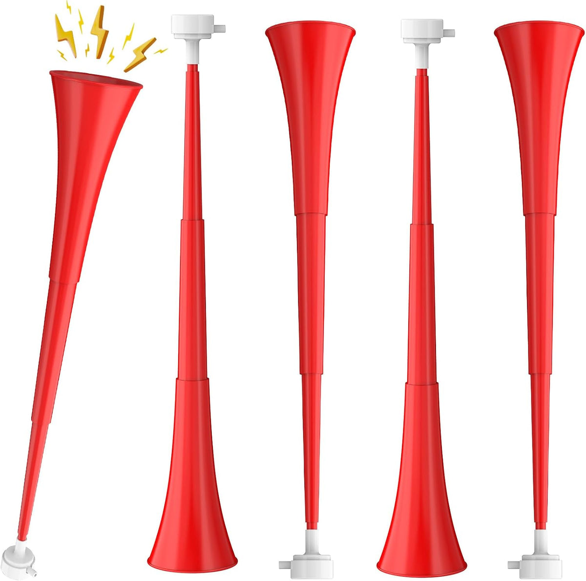 Collapsible Stadium Horn 24 Inch Vuvuzela Trumpet Blow Horns - Red - image 2