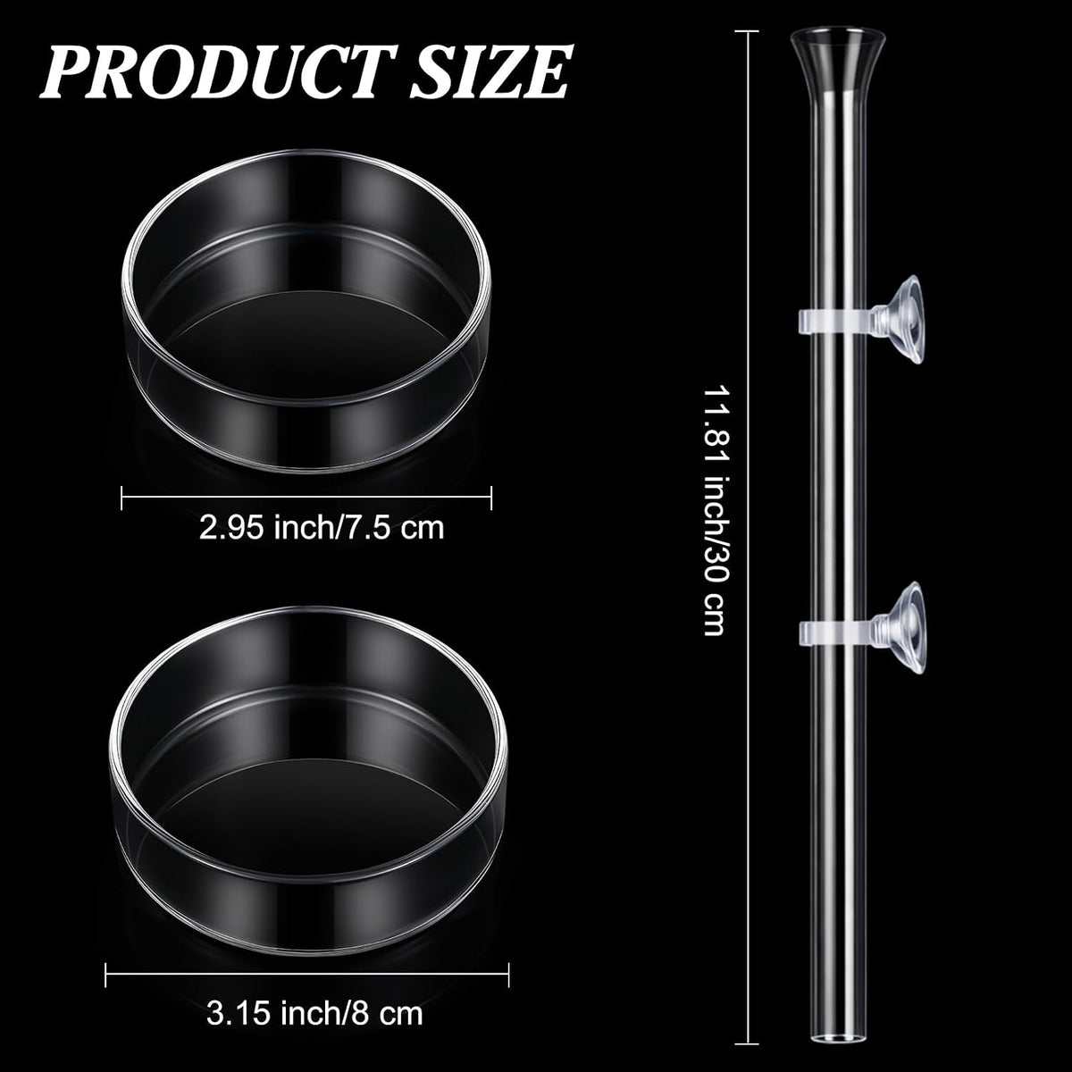 CHENGU 3 Pcs Shrimp Feeding Tube and Dish - 12" + 2 Tray - image 2