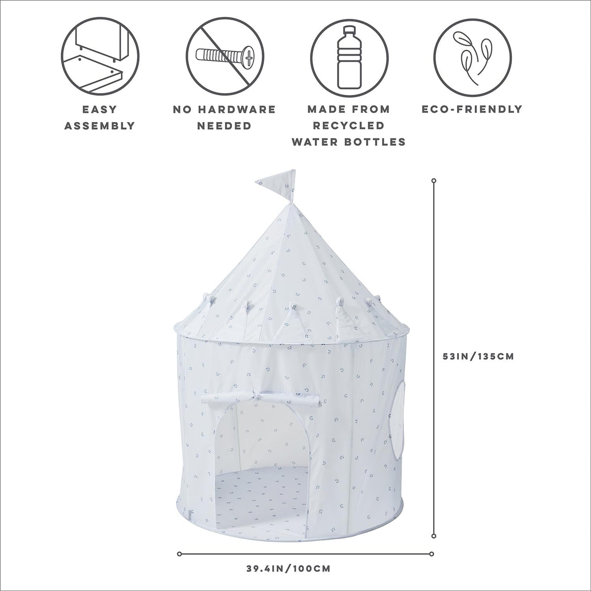 3 Sprouts Kids Play Tent for Ages 3 to 10 - Blueberry Mist - image 2
