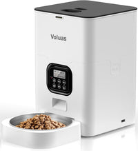 VOLUAS automatic cat feeder with LCD screen, voice recording and removable cleanable parts