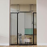 COMOMY 71" Extra Tall Pet Gate - Black / 71" Tall x 43" Wide