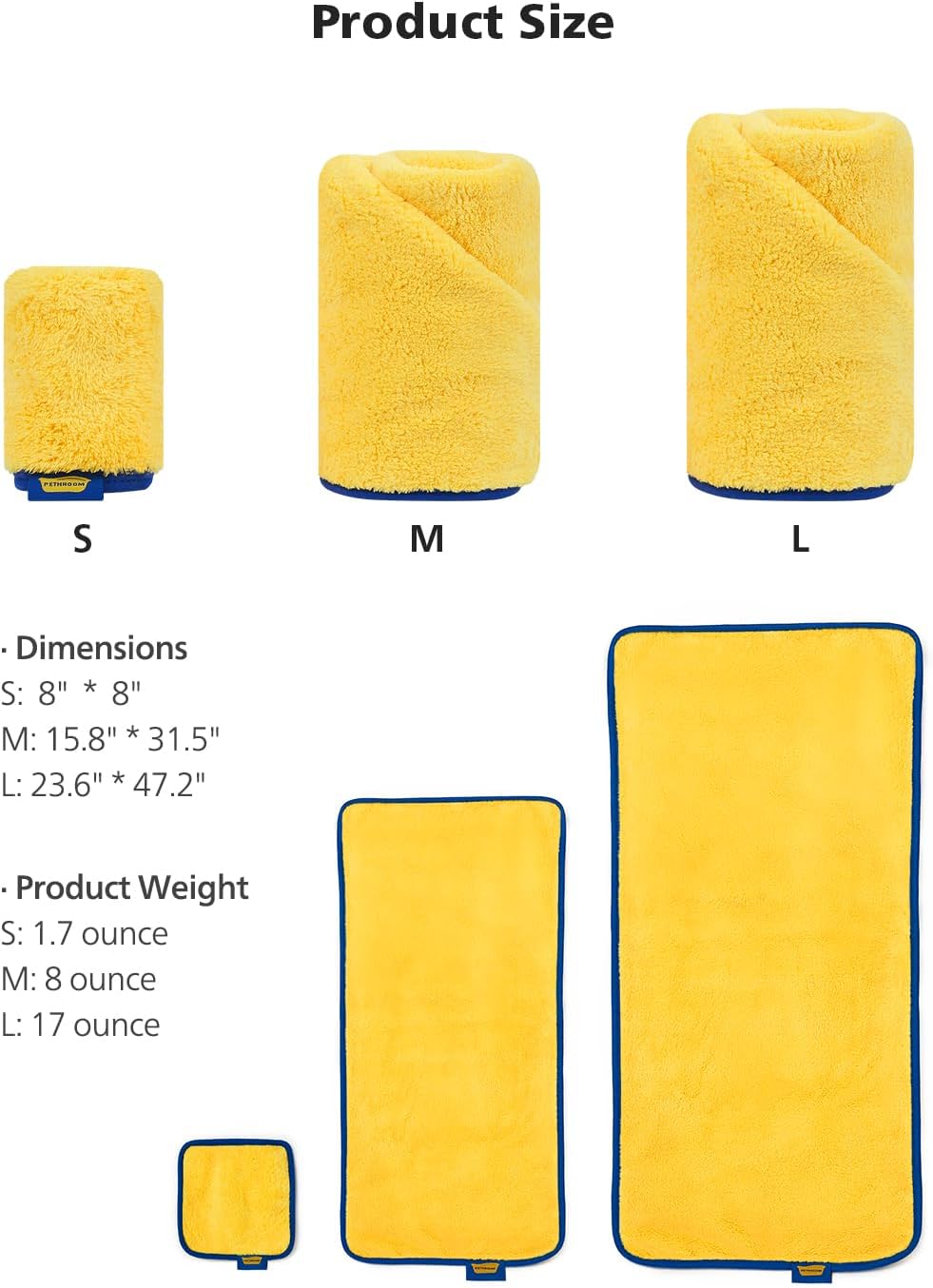 Ultra Absorbent Pet Towel, Quick-Drying - Yellow / Medium (Pack of 2) - image 3