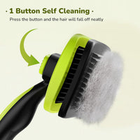 Pecute Skin Friendly Self-Cleaning Slicker Brush for Dog & Cat - Large / Green - image 2