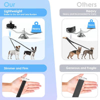 Double dog leash coupler with 360 degree swivel and reflective stitching - view 2