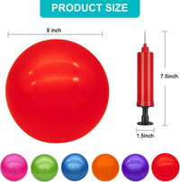 2 Pcs Playground Balls for Kids, Inflatable Bouncy Balls, Red - Solid red, Solid blue / 9 inch - image 2