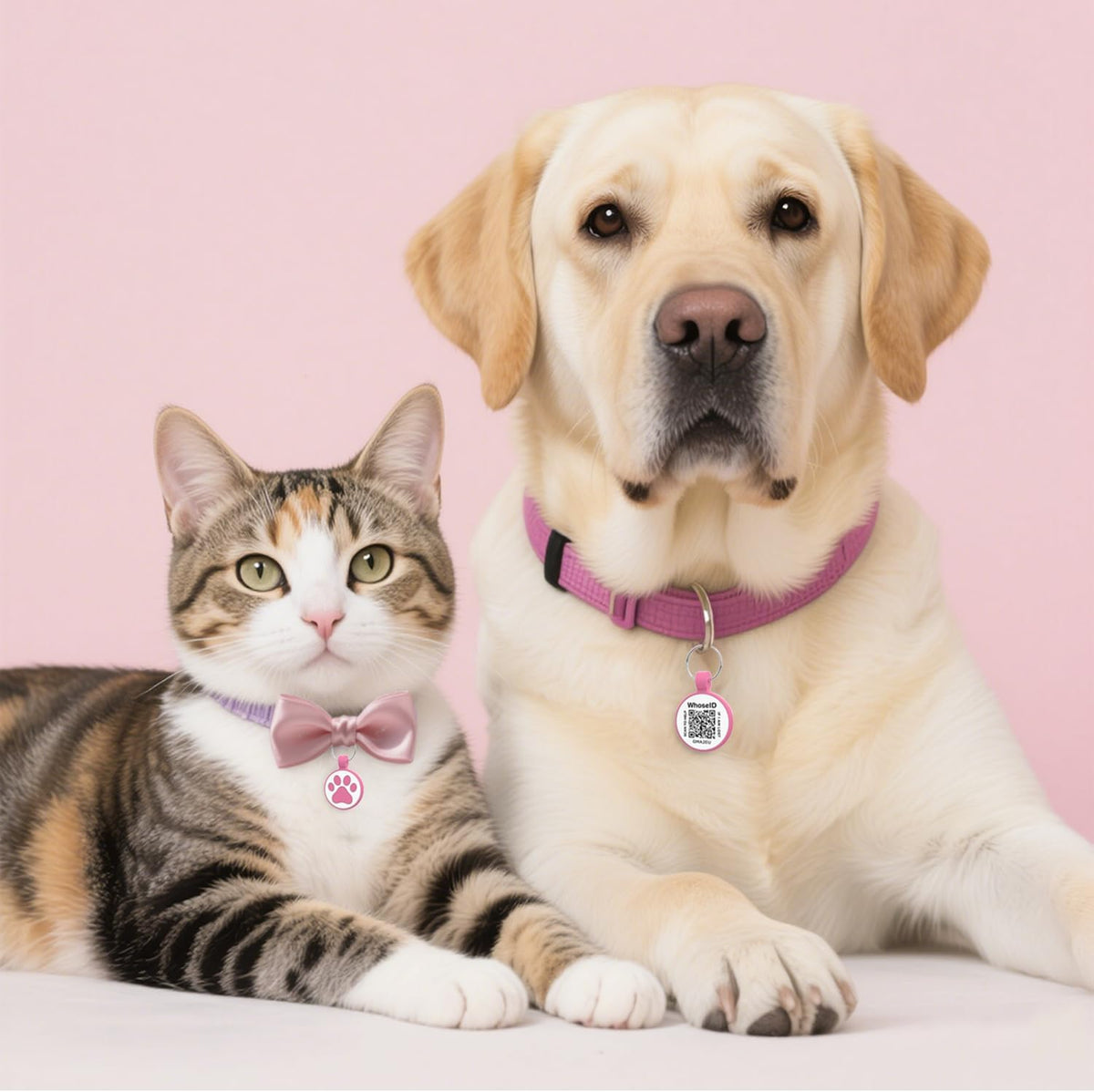 Personalized Dog Tag, Laser Engraving QR Code - Medium to Large Breeds - 1.25" / Rose - image 3