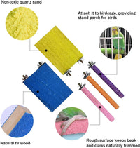5pcs Bird Perch Stand Platform Natural Wood Parakeet Toys Cage - 5PCS - image 4