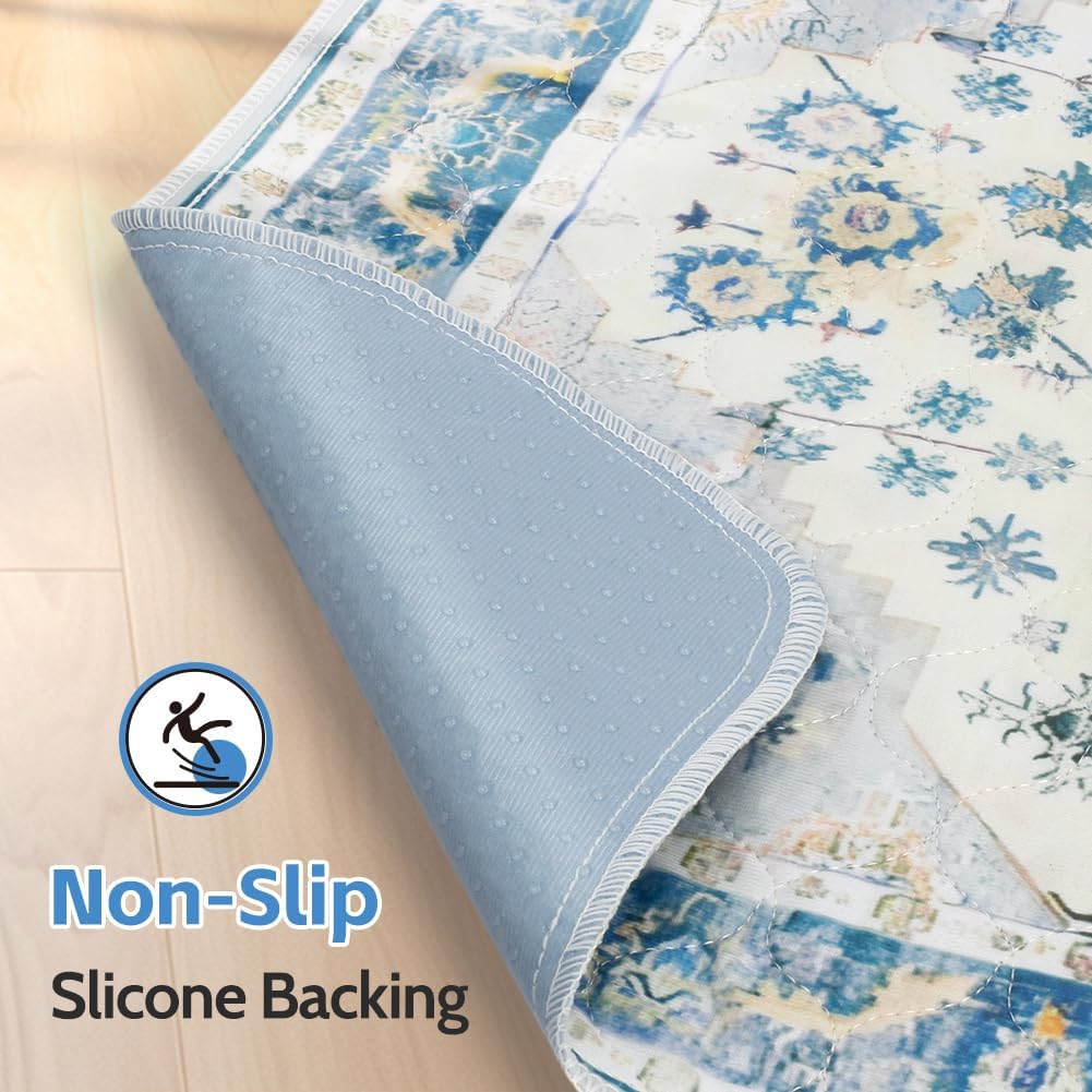Washable Pee Pads for Dogs, Non-Slip Potty Pads - Blue Medallion / 40"x26" (Pack of 2) - image 4