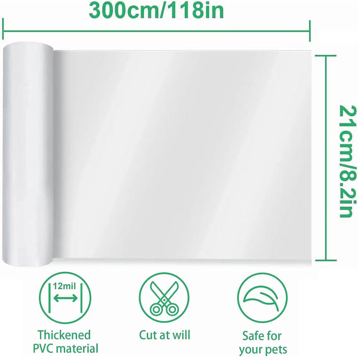 Door Protector from Dog Scratching 118" x 8.2" Cat Scratch Door Frame - 118" x 8.2" - image 2