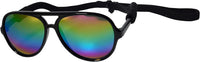 G010 Dog pet Costume Aviator Sunglasses for Medium Breeds – Essentials for Dogs - Black-rainbow mirror / uv400 - image 3