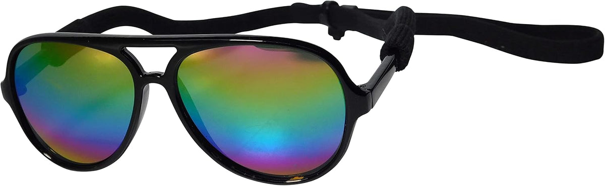 G010 Dog pet Costume Aviator Sunglasses for Medium Breeds – Essentials for Dogs - Black-rainbow mirror / uv400 - image 3