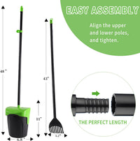Pooper Scooper Large Swivel Bin & Rake with 160 Waste Bags - Green(43" Tall) - image 2