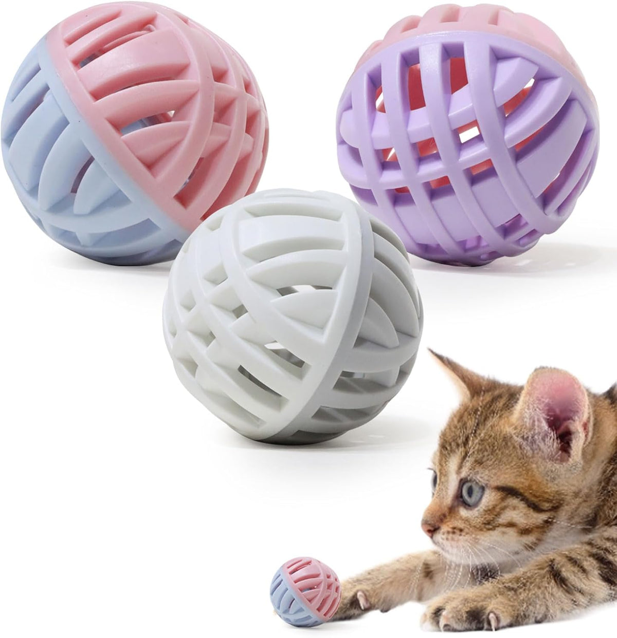 Cat Toy Balls with Bell Inside, Rubber