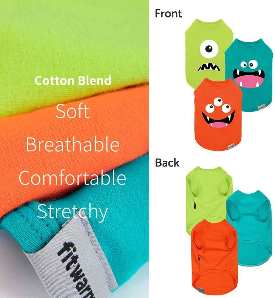 Fitwarm 3 pack monster eye print dog shirts in cotton spandex - view 3