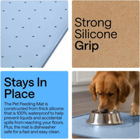 GORILLA GRIP Dog Food Mat, 100% Waterproof Silicone, 16x10 Beige – Essentials for Dogs - Light Blue / 32"l X 24"w - image 3