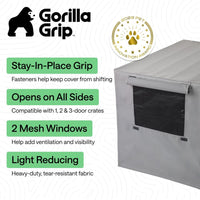 GORILLA GRIP Dog Enclosure Crate Cover Kennel Cage Topper 42in - Gray / 24" X 18" X 20" - image 2