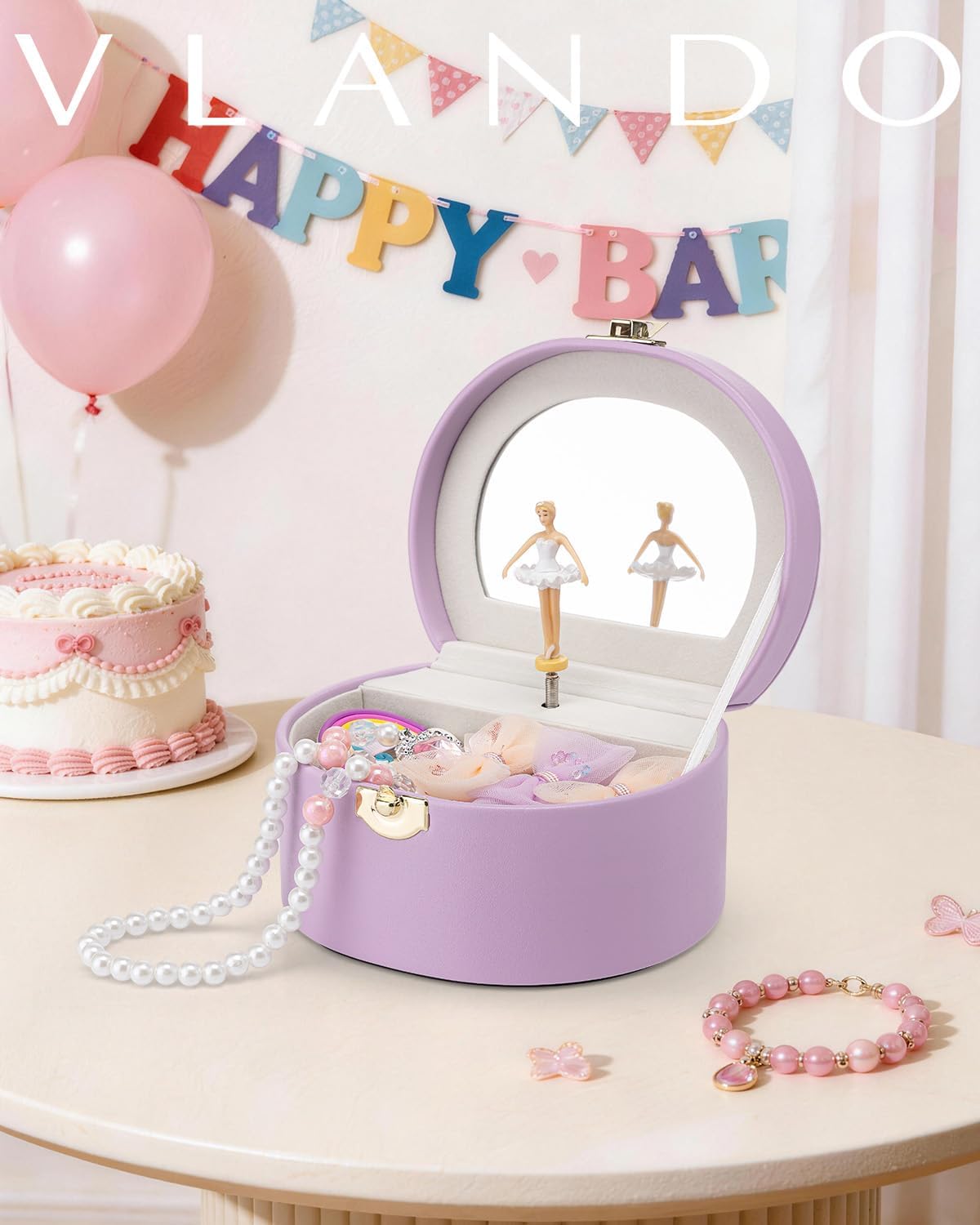 VLANDO Musical Jewelry Box for Girls - B.Purple - image 2