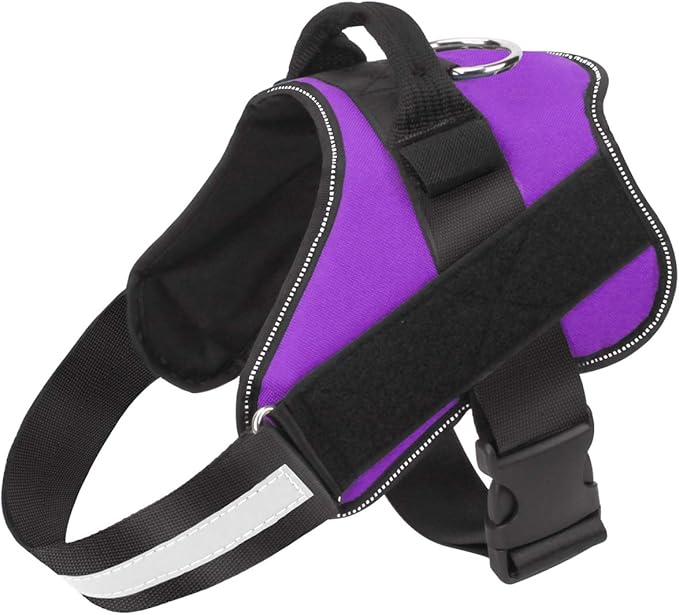 Bolux Dog Harness, No-Pull Reflective Dog Vest, Breathable Adjustable Pet Harness with Handle for Outdoor Walking - No More Pulling, Tugging or Choking (Purple, S)