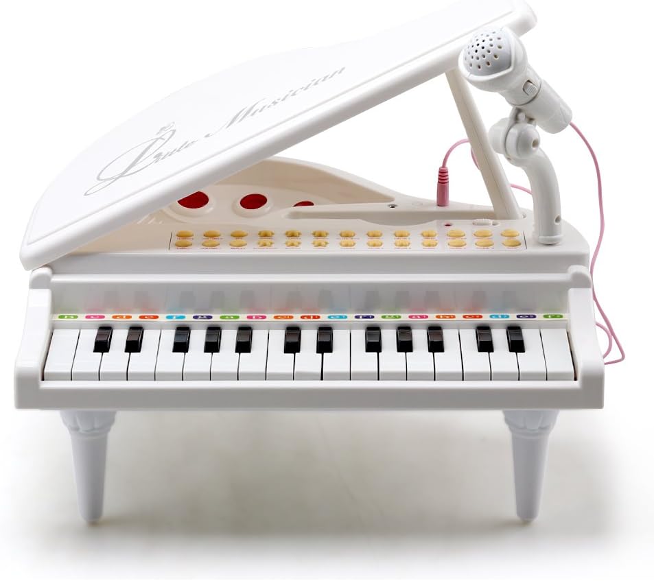 Amy&Benton pink 37-key kids piano keyboard with stand, microphone and stool - view 9
