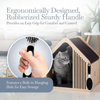 Fuller Brush 2-in-1 Double-Sided Pet Brush - Electroplated Round-Ended Steel Pins Positioned Into a Flexible Cushion on One Side & Nylon Bristles - Remove Shedding - Tool For Grooming Dogs & Cats