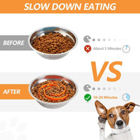 Slow Feeder Dog Bowls Insert - XL / Orange - image 2