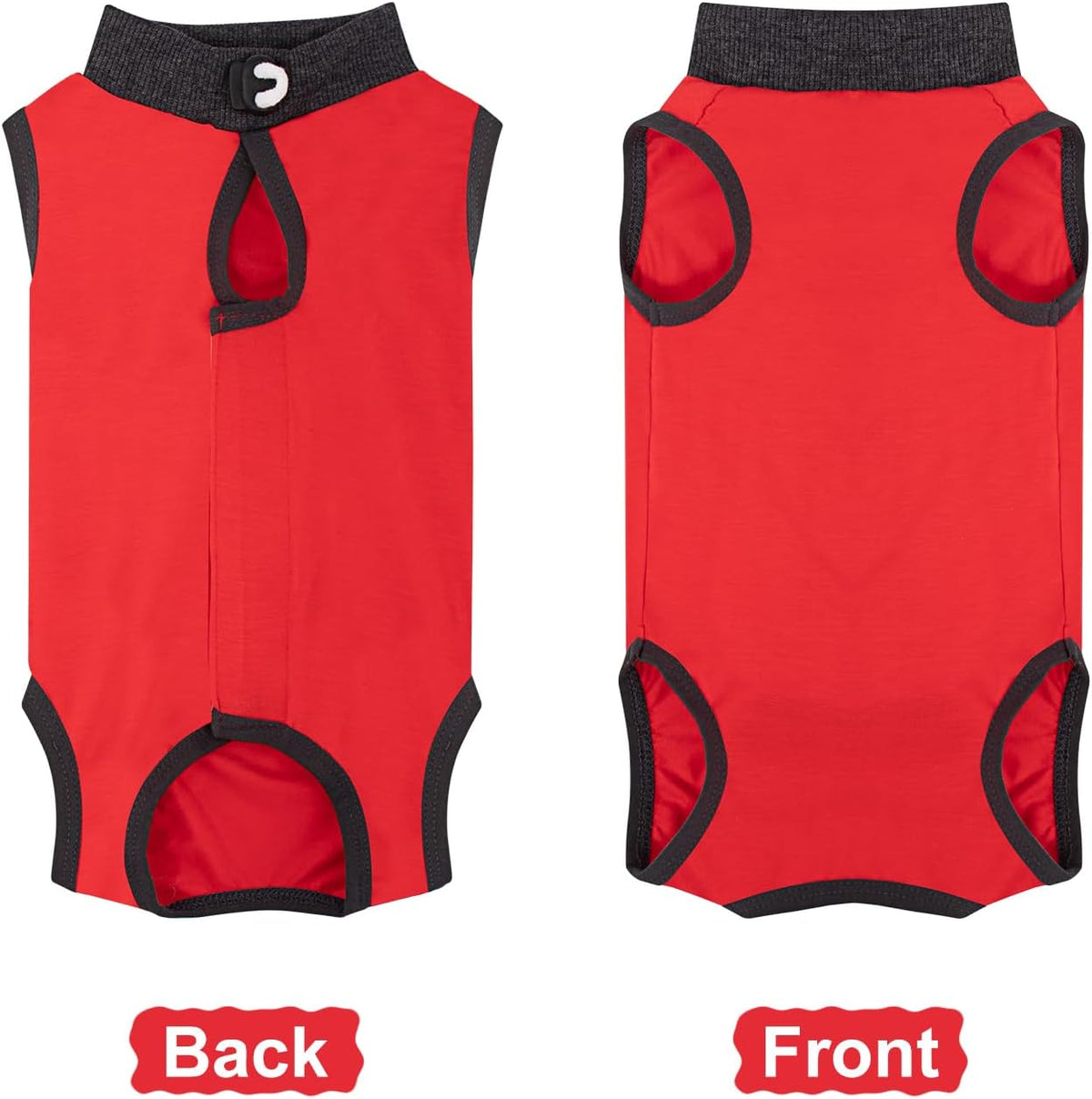 Cat Recovery Suit for Abdominal Wounds Cat Onesie After Surgery Female – Essentials for Cats - Red / Medium - image 3