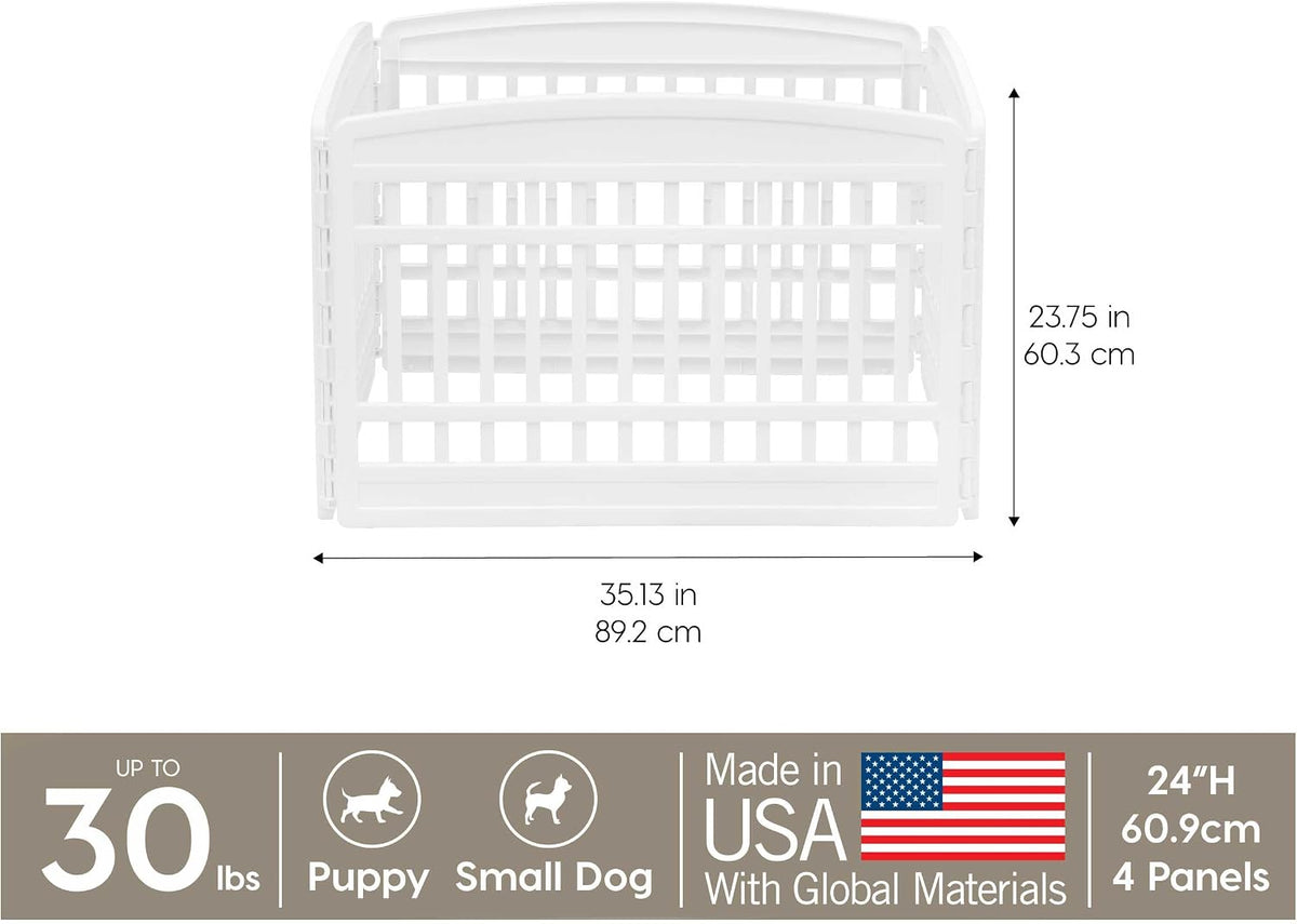 IRIS USA 4-Panel Dog Playpen, Pet Enclosure - White / 4 Panel – 24" H - image 3