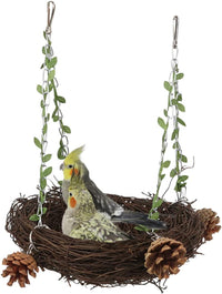 Natural Rattan Nest Small Medium Large Bird Swing for Parrot Parakeet - Large - image 3