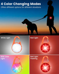 Dog Collar Light for Night Walking Clip On - Orange - image 2
