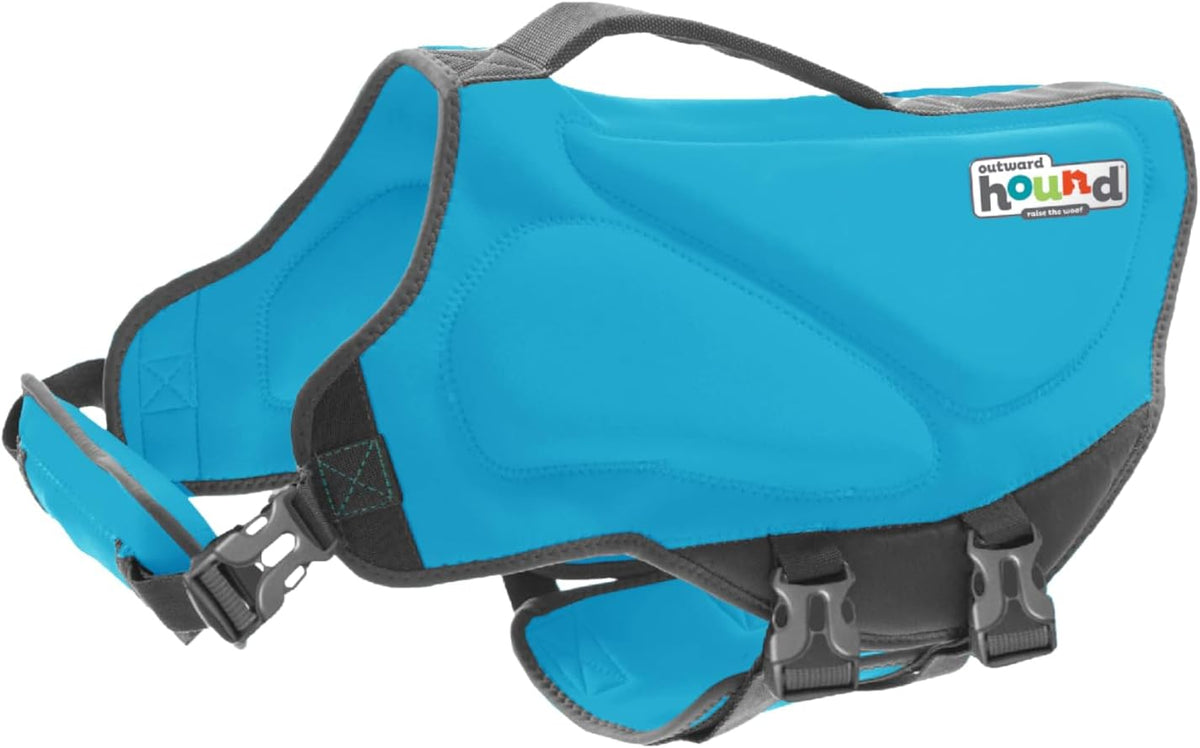 Outward Hound Dawson Swim Dog Life Jacket, Life Vest - Blue / Small (Chest Girth: 16"-20")