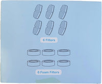 Pet Fountain Filter Replacement: 16 Pet Water Fountain Filters for FOFNON Cat Water Fountains - 4 Months Set of Cat Fountains Filter - Including 8 Pieces of Filters + 8 Pieces Sponges