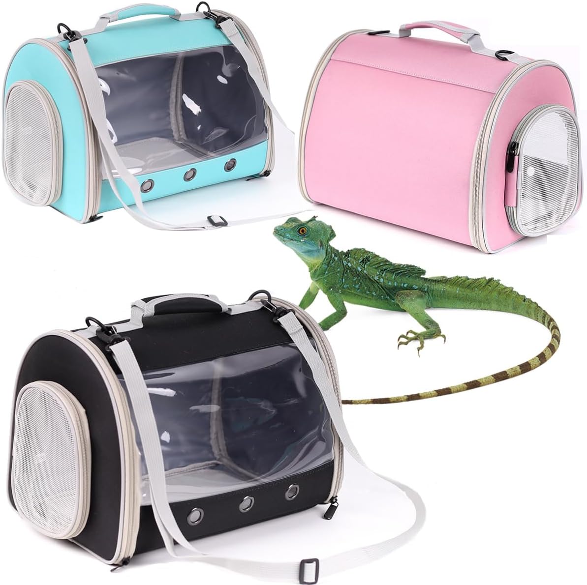 Bearded Dragon Travel Carrier Backpack, Lizard Backpack Carrier - Pink / TPU Carrier+MAT - image 4