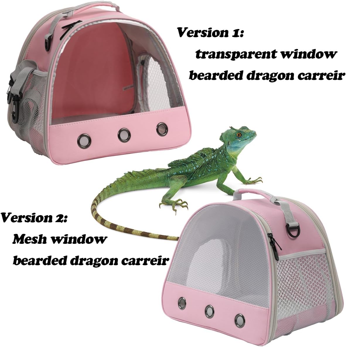 Bearded Dragon Travel Carrier, Lizards Carrier - Pink / Mesh Carrier - image 4
