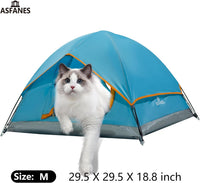 ASFANES Foldable Pet Tent for Medium Dogs & Cats - Blue / M - image 2