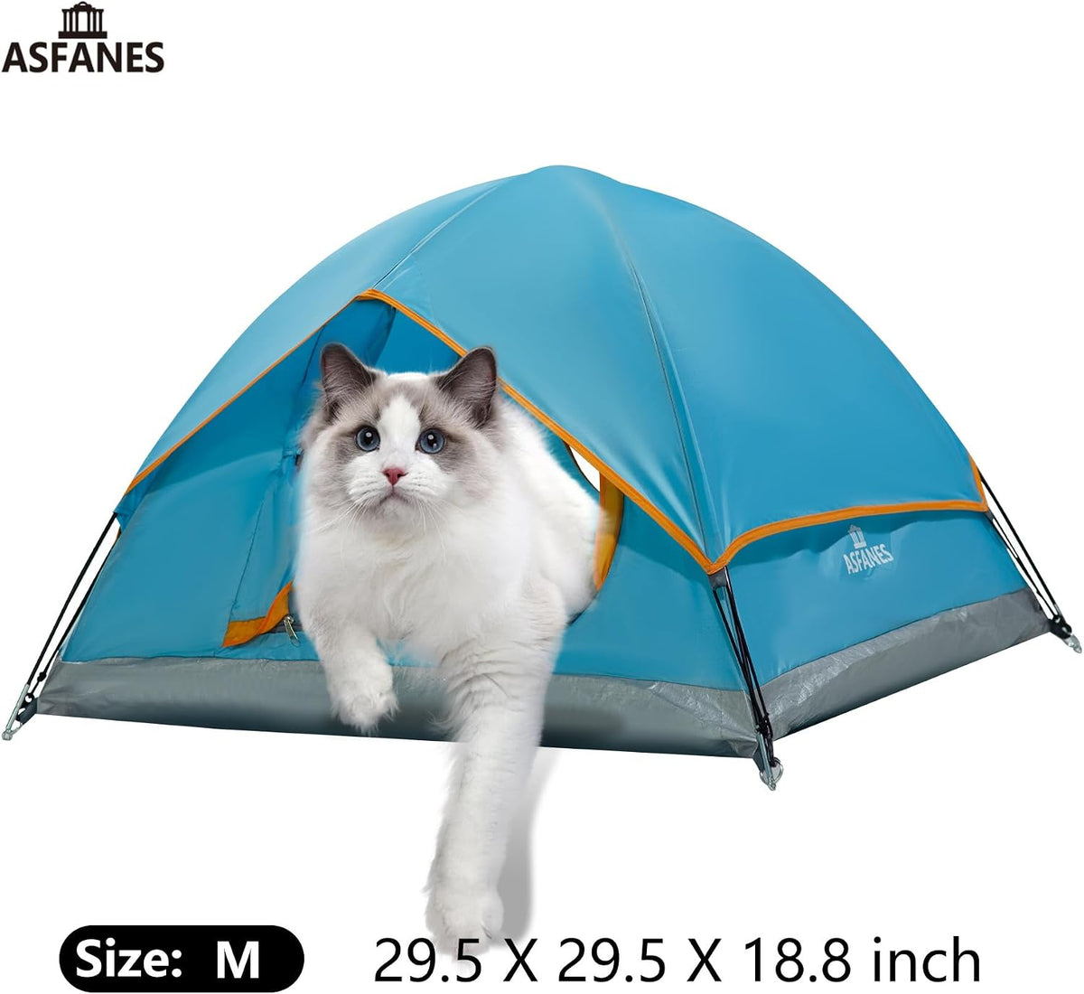 ASFANES Foldable Pet Tent for Medium Dogs & Cats - Blue / M - image 2