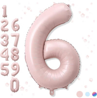 40'' Purple K-pop Number 5 Balloon for Girl 5th Birthday Party - Baby Pink / Number 6 - XXL