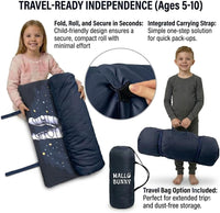 hallo bunny kids sleeping bag with attached pillow, extra-long slumber bag shown in space astronaut  - view 12