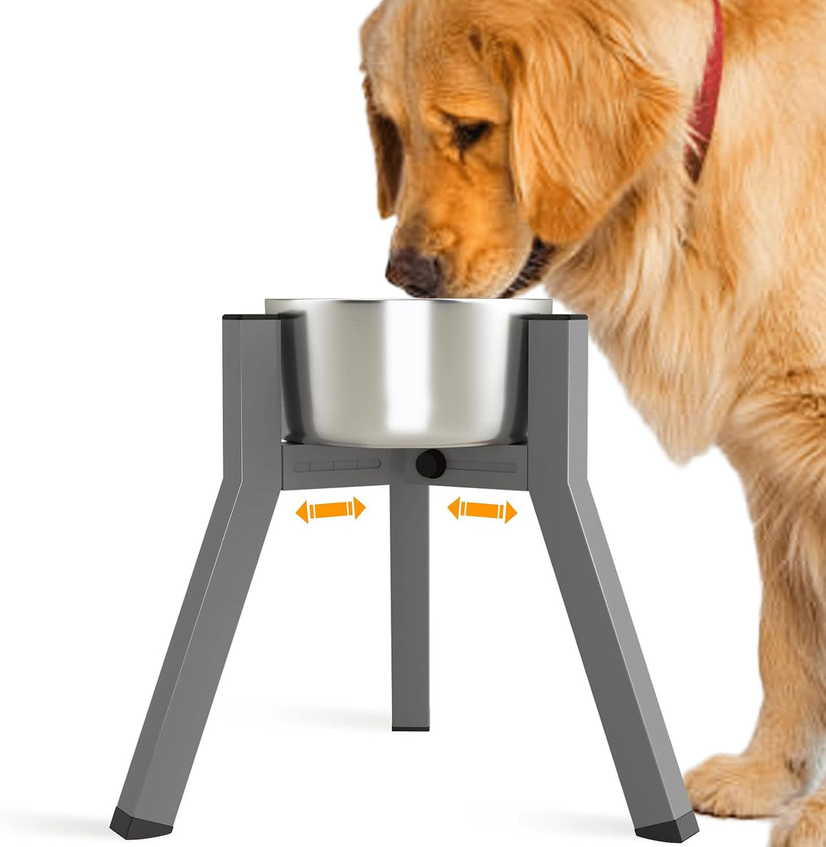 SHAINFUN Grey Metal Stand for Large Dogs - Height: 11.1", Width: 7-10.6" / Grey-FM