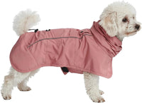 Spark Paws Dog Raincoat, Waterproof Rain Jacket w/Hood - Sea Pink / Small