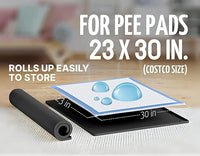 Skywin TidyFriend 2 Pk Pee Pad Holder Tray for 30” x 23” Pee Pads with Corner Lock Holes, Raised Edges, Non-Spill, Easy to Clean Silicone Dog Potty Tray Holder, for Indoor Floor Protection (Black)