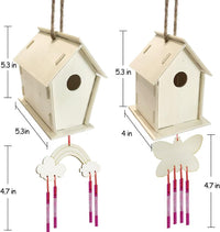 4 Pack DIY Bird House Wind Chime Kit for Crafts for Kids Ages 4-8 – Fun for Kids & Family - image 3
