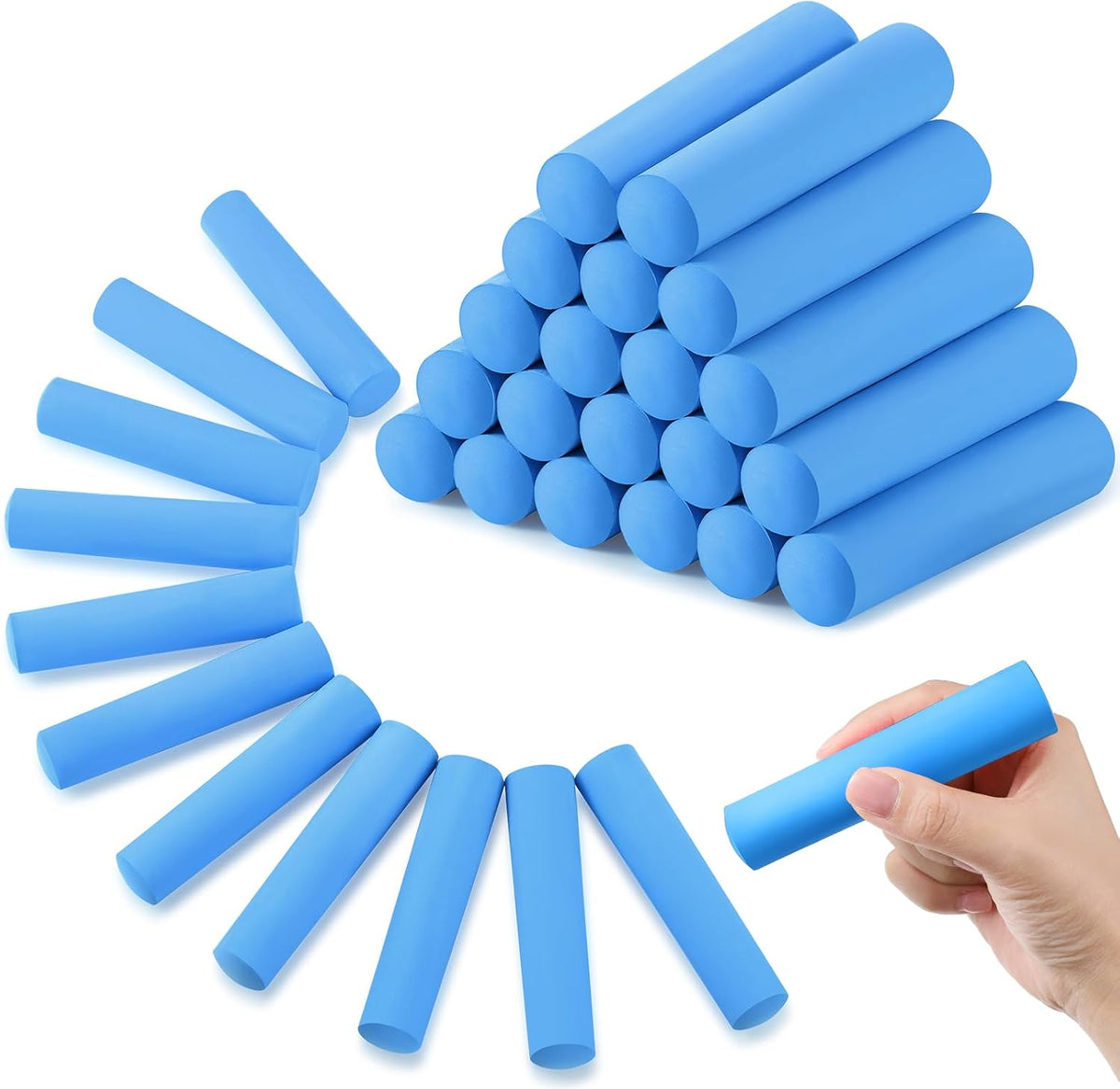 Fulmoon 40 pieces jumbo round white sidewalk chalk for kids - view 9
