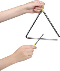 6 Inch Musical Steel Triangle Percussion Instrument With Striker – Fun for Kids & Family - 10 Packs(6 Inch) - image 3