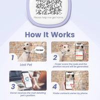 Pawaii Dog ID Tag, Silent Silicone QR Code Tag, Scan Alerts - Purple - image 3