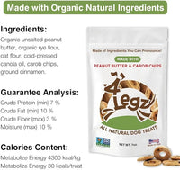Peanut Butter & Carob Chips Dog Treats – Healthy, Crunchy, Vegan Biscuits with Whole & Real Ingredients – All Natural & USA‐Baked, (7 Ounce, Pack of 3)